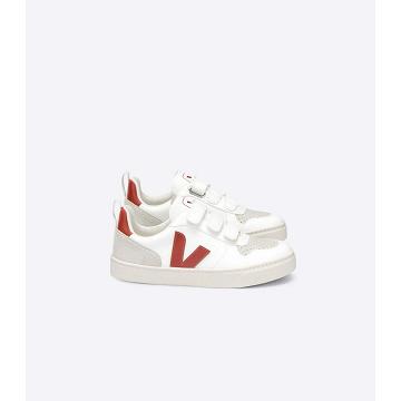 παπουτσια παιδικα Veja V-10 CWL White/Burgundy | GR 785ILH